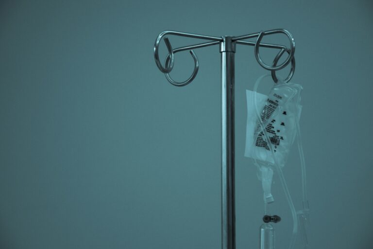 IV Drip on dark background